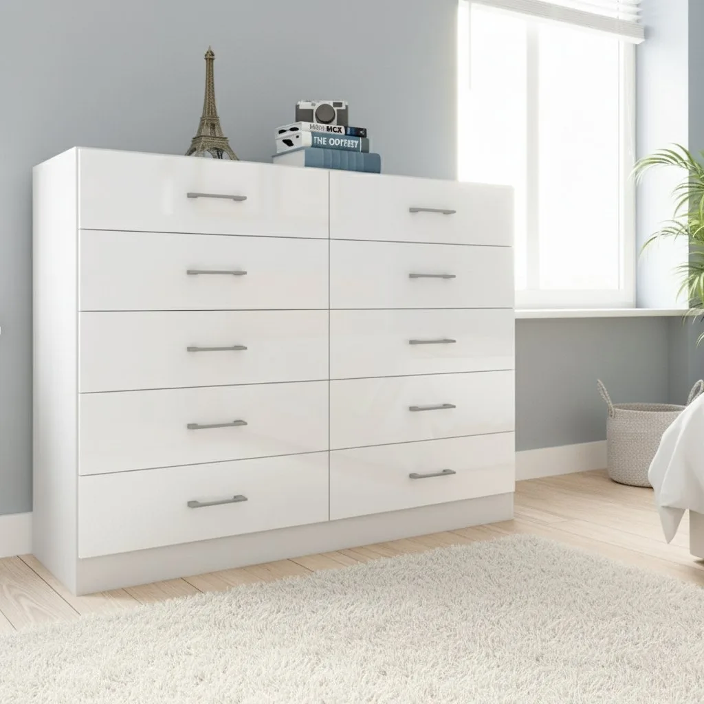 Cômoda 10 Gavetas Caribe Branco – FELLICCI