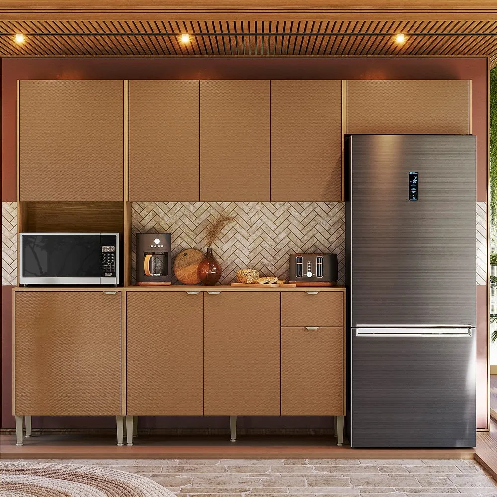 Cozinha Completa (com Balcão) Soul Freijó/Caramelo – KIT’S PARANÁ