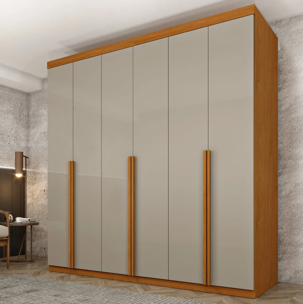 Guarda-Roupa 6 Portas Joinville/Andorra 2,18 m Cinamomo/Off White – TCIL