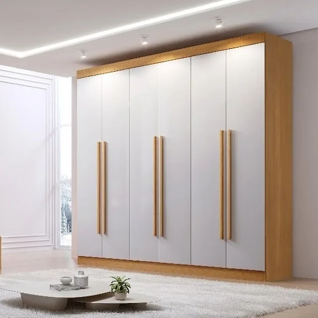 Guarda-Roupa 6 Portas Monte Carlo 2,32 m Cinamomo/Off White – D’DORO