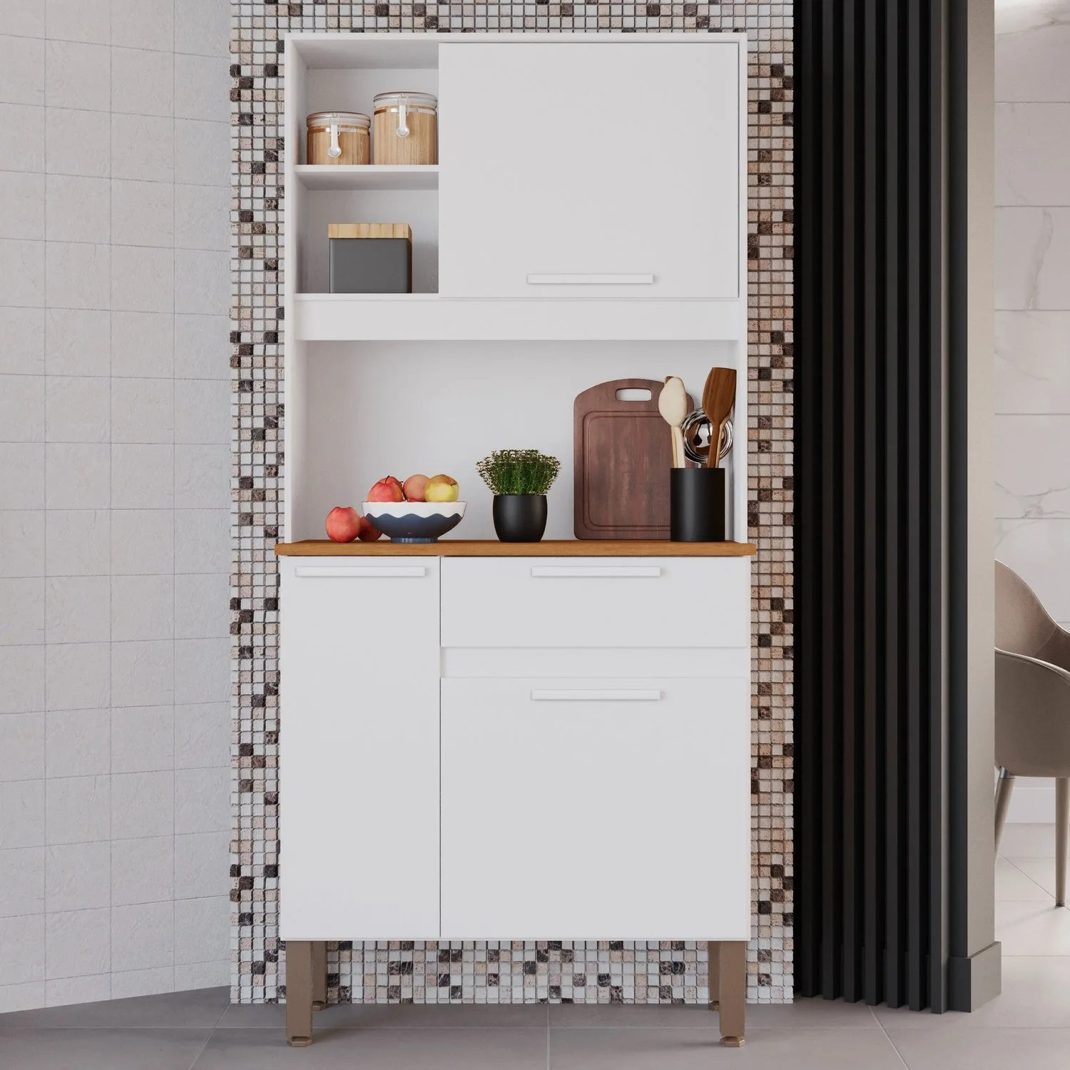 Kit Cozinha Lia 0,83 m Branco – SALLÊTO