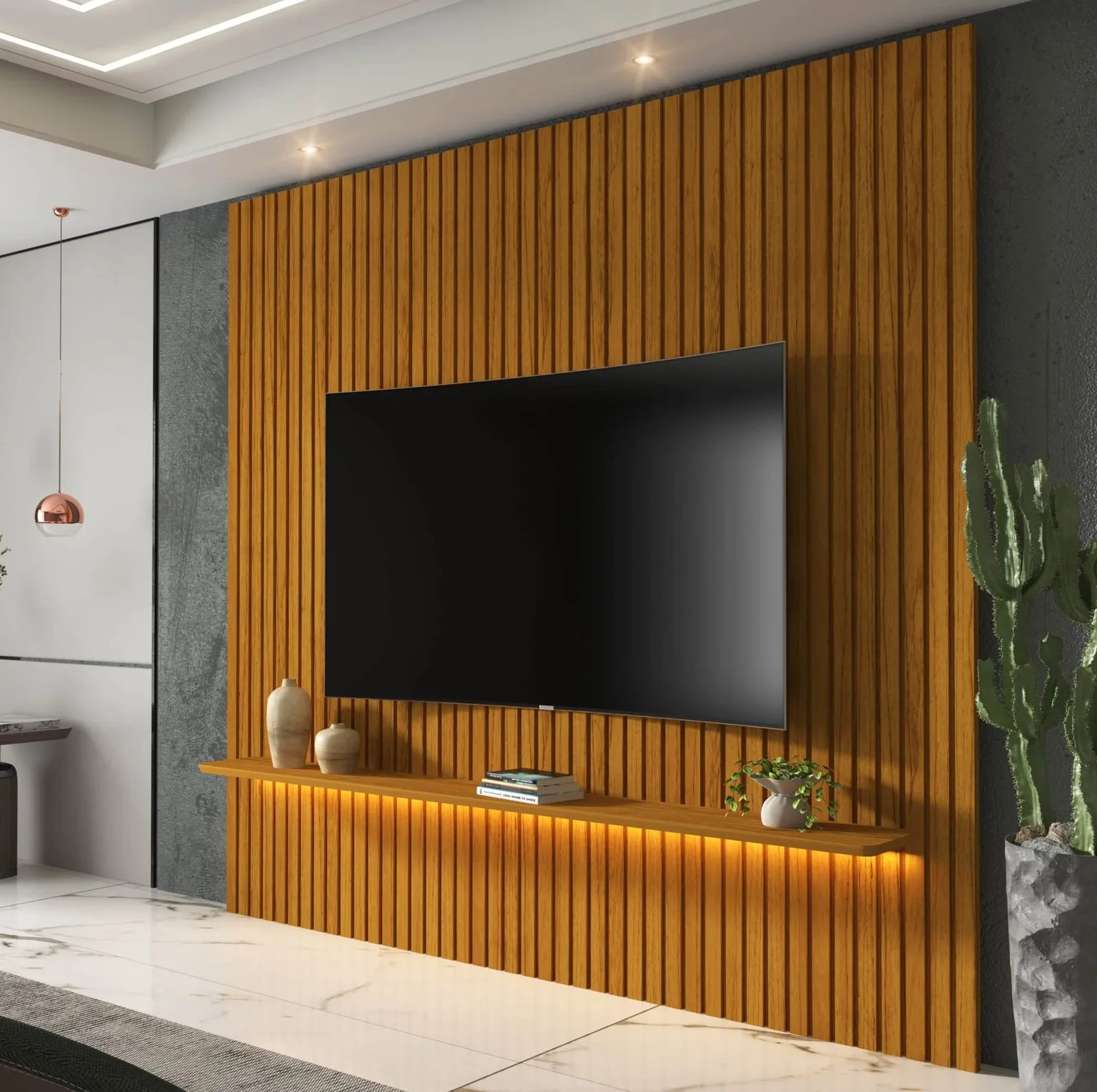 Painel até 75″ Nobre Ripado 185 Naturale – GELIUS