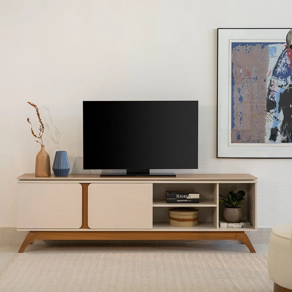 Rack até 70″ Istambul Nature/Off White – LINEA BRASIL