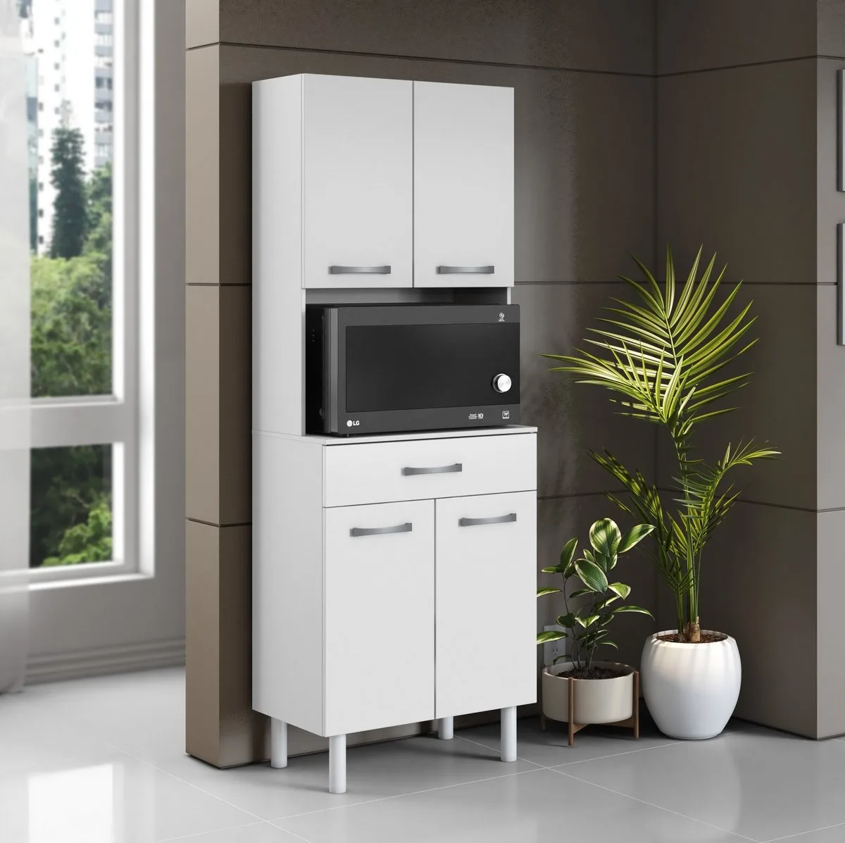 Paneleiro/Kit Cozinha 4P1G Balli Branco – ARAMÓVEIS