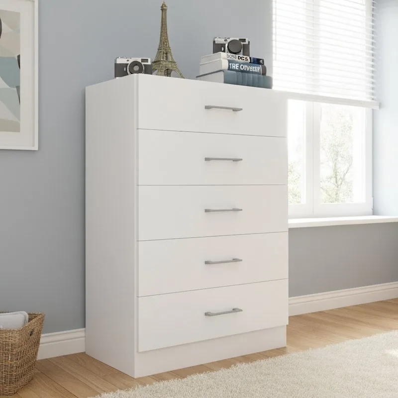 Cômoda 5 Gavetas Aruba Branco – FELLICCI