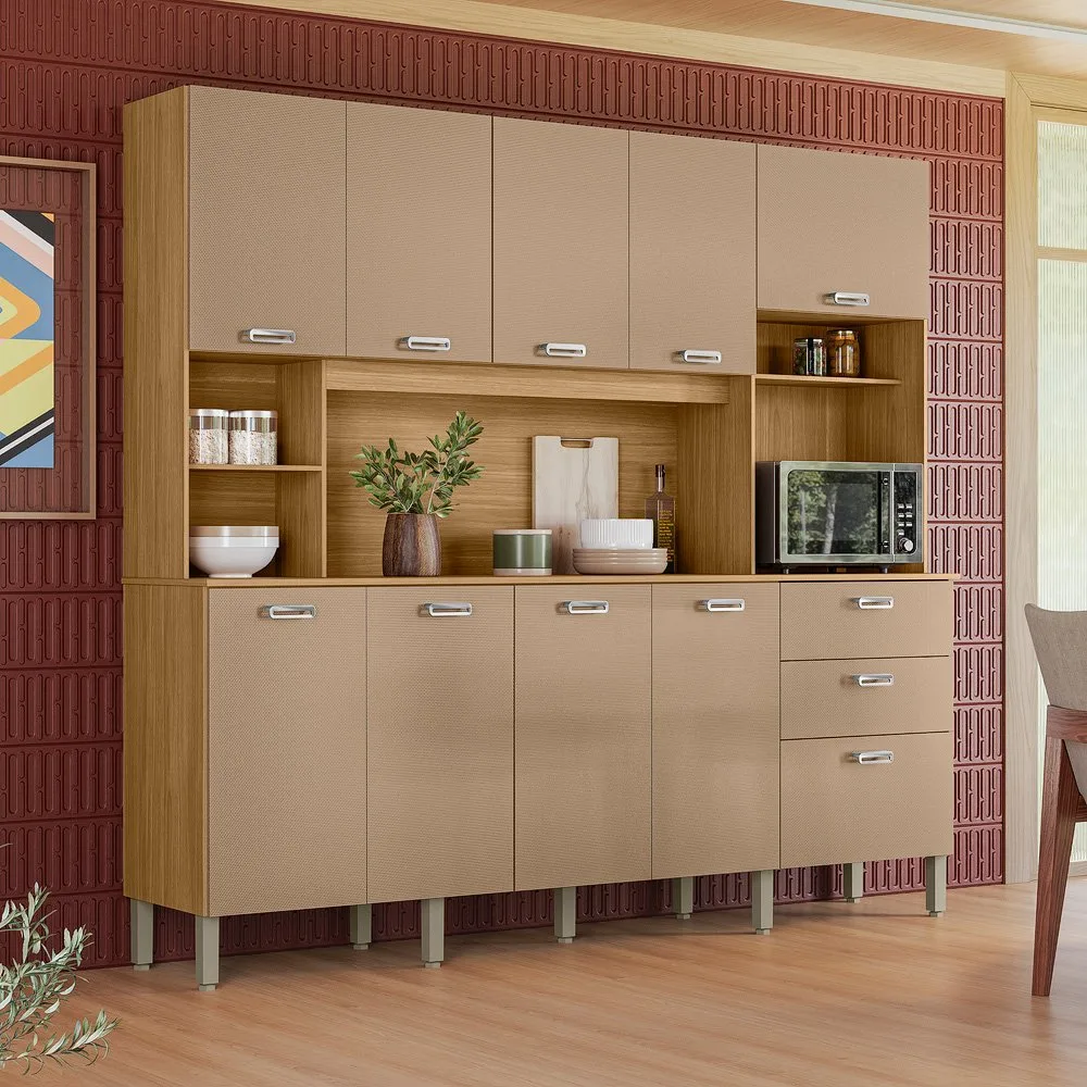 Kit Cozinha Intense 2,22 m Freijó/Vanilla – KIT’S PARANÁ