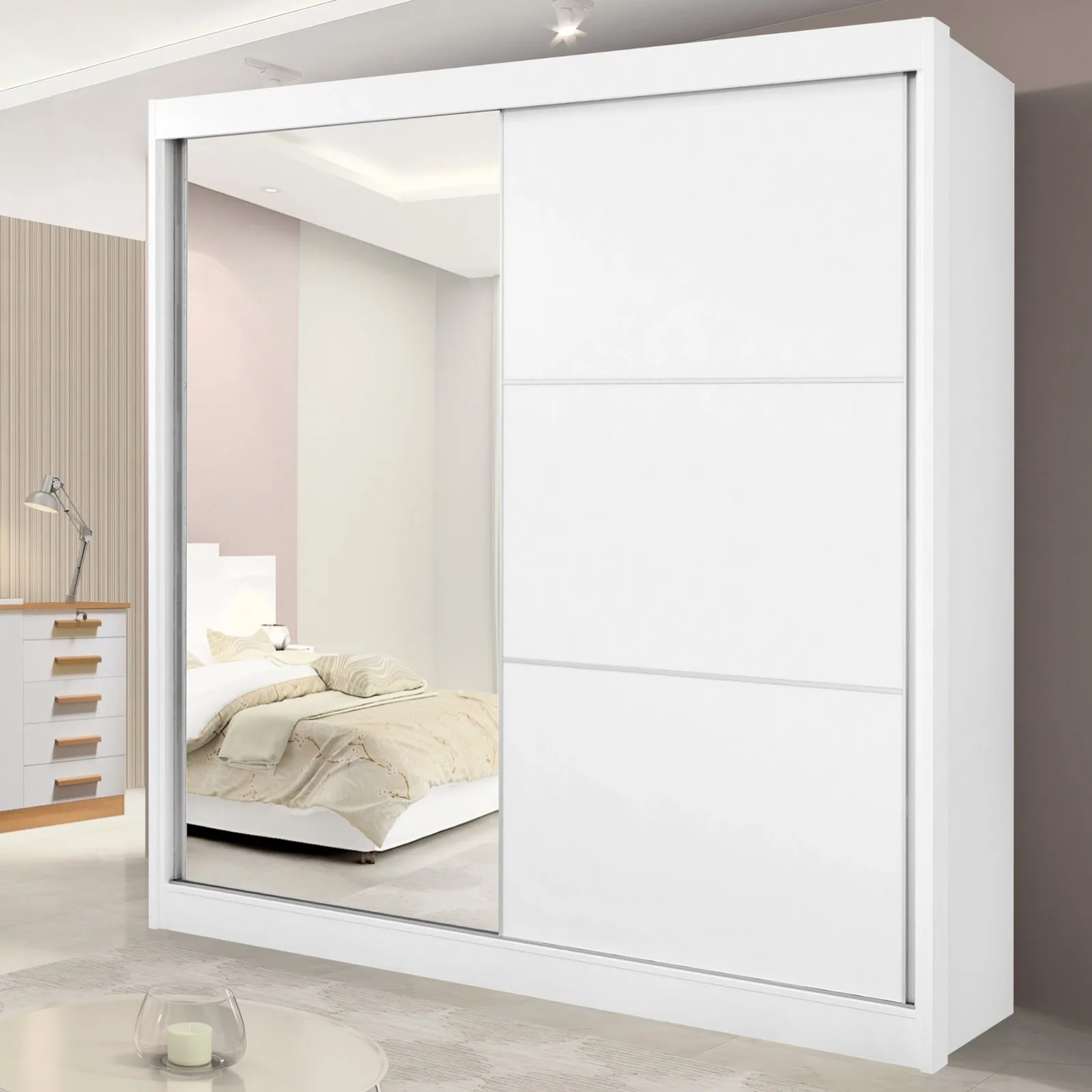 Guarda-Roupa 2 Portas Titanium 2,20 m Branco – D’DORO MÓVEIS