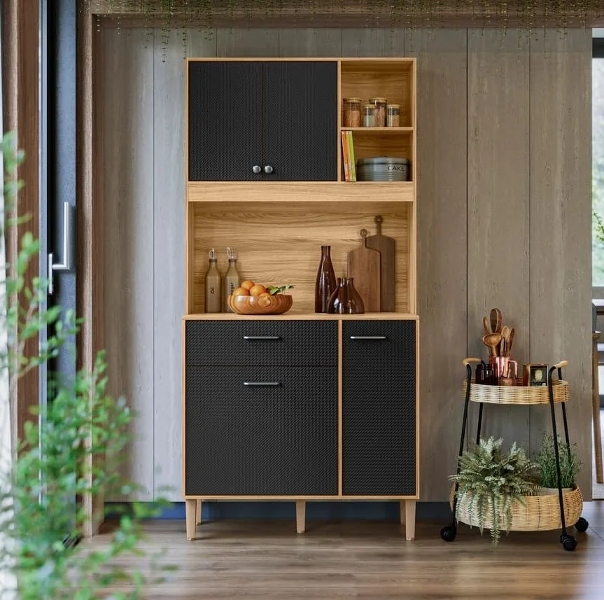 Kit Cozinha Erva Doce 90 Freijó/Preto Esfera – NICIOLI