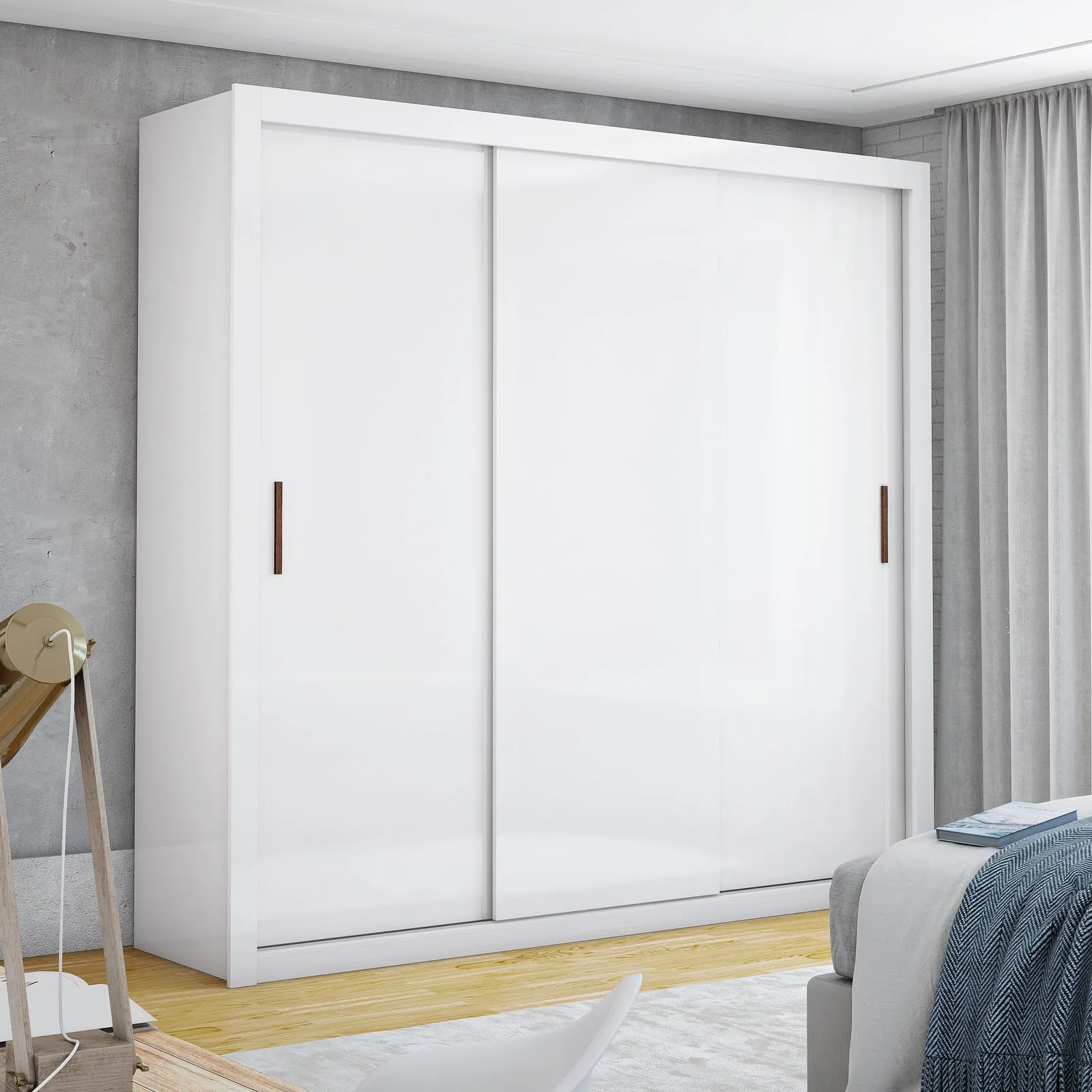 Guarda-Roupa 3 Portas Veneza/Clara/Berlim(Sem Espelho) 1,855 m Branco – CARIOCA MÓVEIS