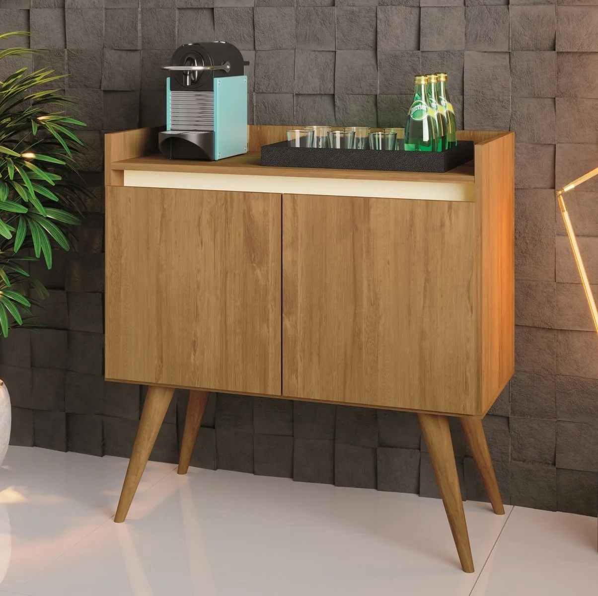 Buffet 2 Portas Gold Mel/Pérola – MÓVEIS PRIMUS