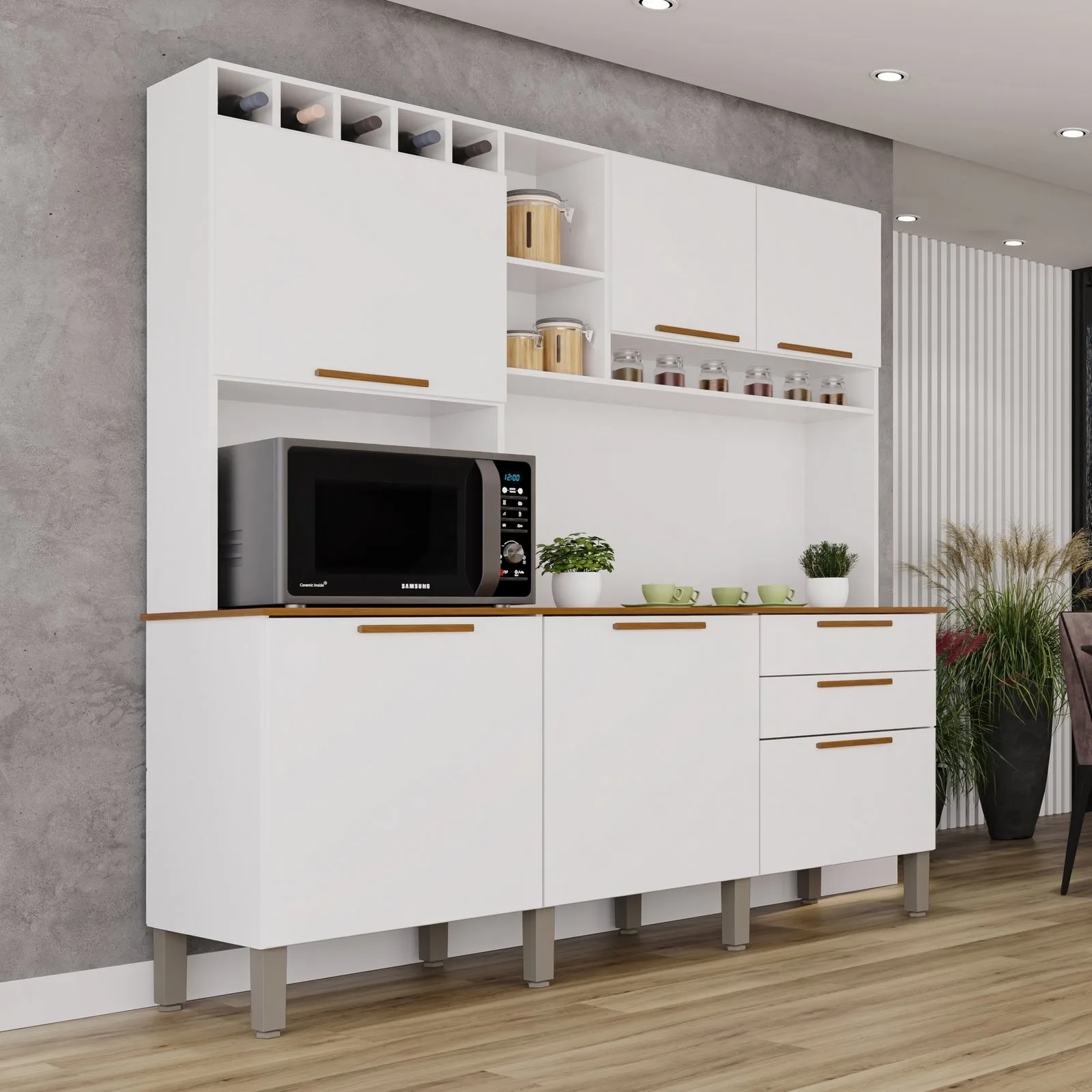 Kit Cozinha New Topázio 1,65 m Branco – SALLÊTO