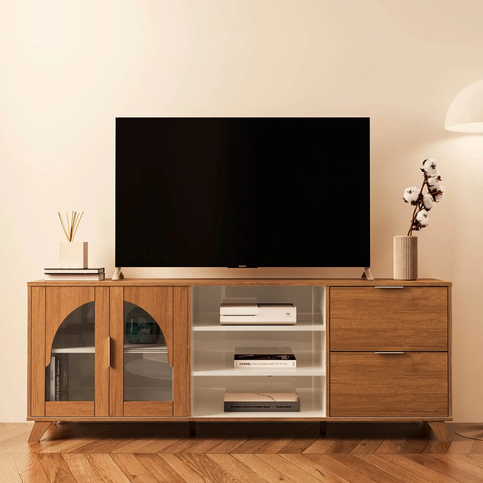 Rack até 75″ Murano Cinamomo/Off White – ARTELY