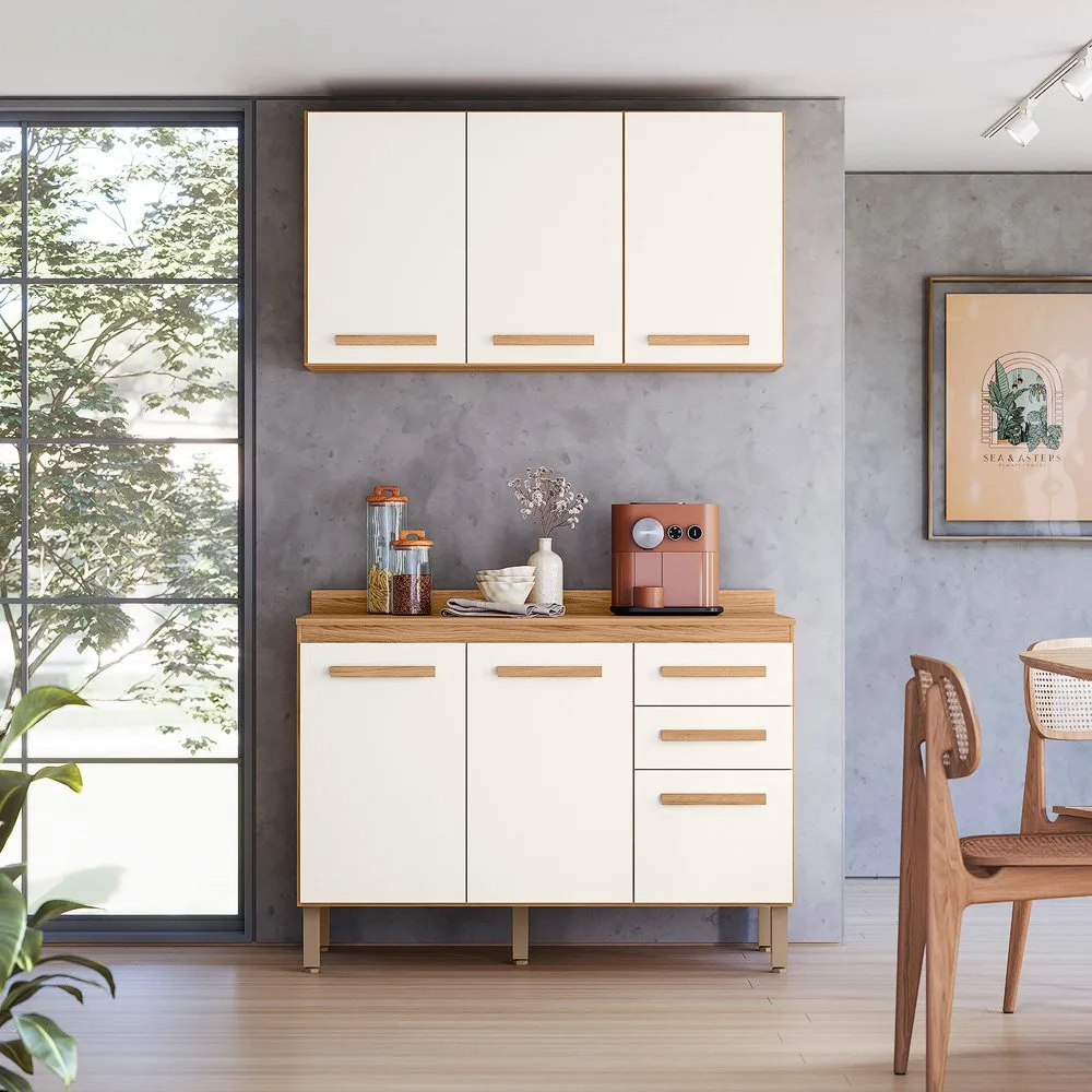 Combo Intenza Amore 1,20 m Freijó/Off White Cristal – NICIOLI