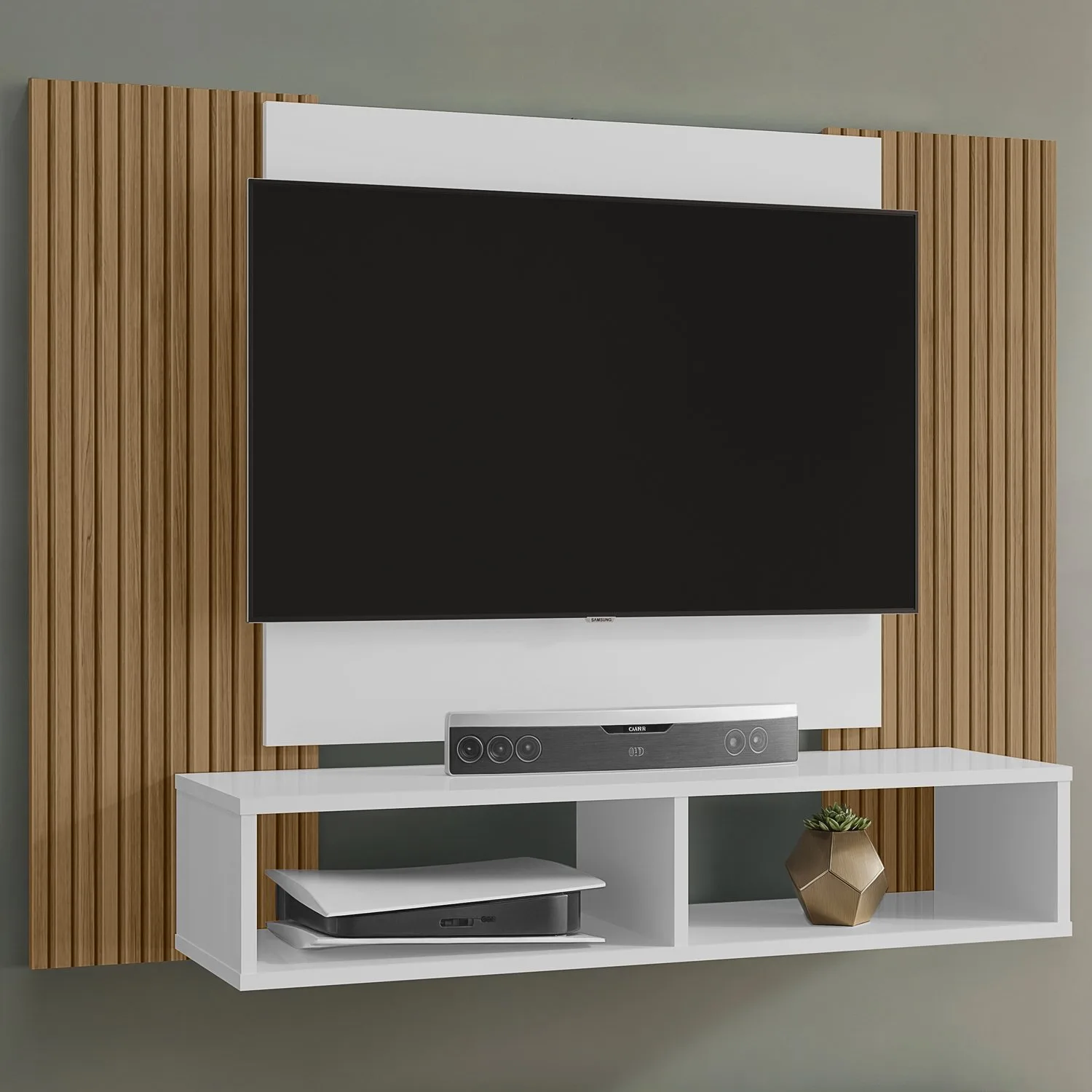 Painel até 47″ Navi Branco/Ripado – BECHARA