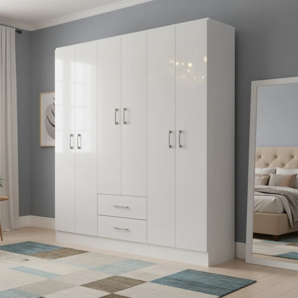 Guarda-Roupa 6 Portas Jamaica 6002 1,34 m Branco – FELLICCI