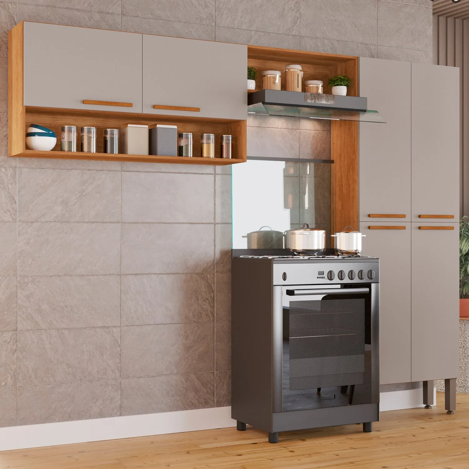 Cozinha 3 Peças Madri Cinamomo/Off White – SALLÊTO