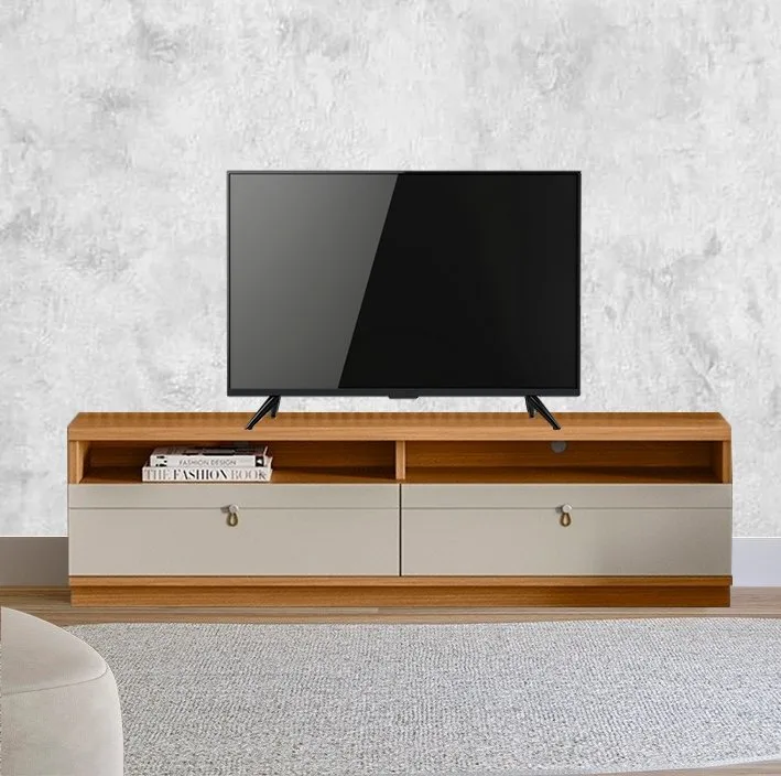 Rack até 70″ Ouro Preto Nature/Off White – LINEA BRASIL