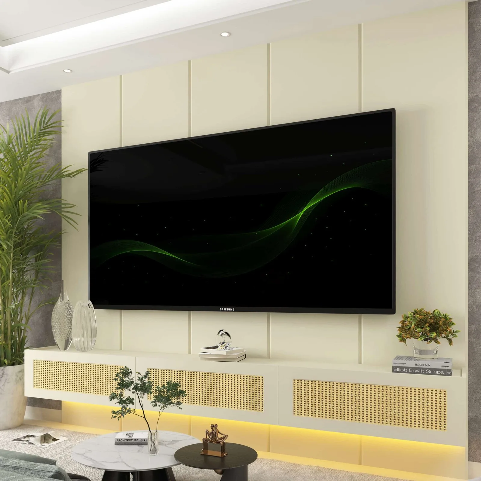 Home Suspenso até 85″ Realce 2,225 m Off White com Nicho Native Off White – GELIUS