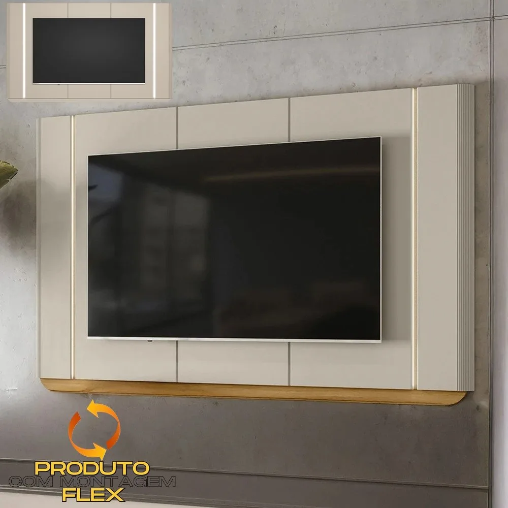 Painel até 75″ Santorini Off White/Tauari Fosco – LINEA BRASIL