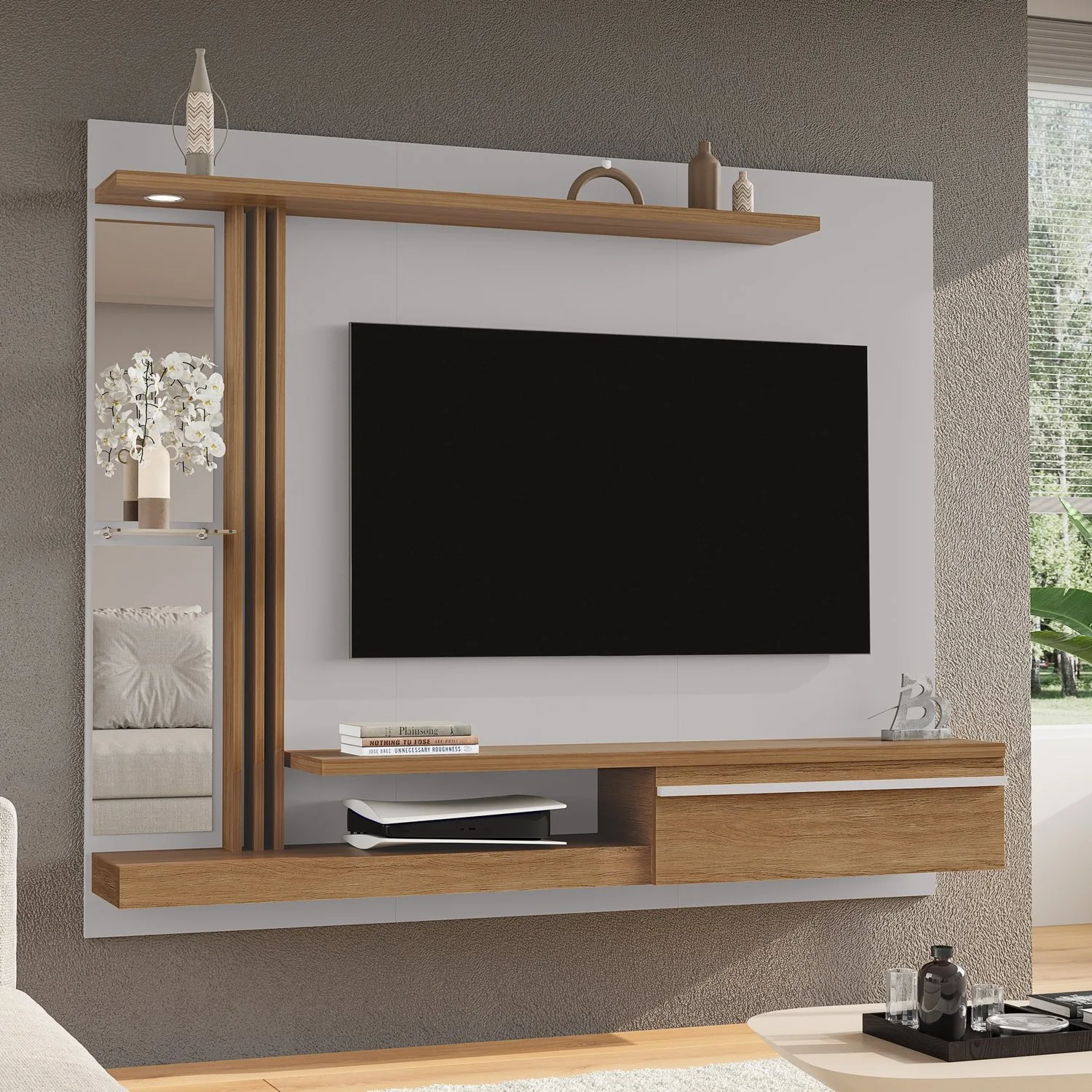 Painel até 55″ Denver Off White/Cinamomo – BECHARA