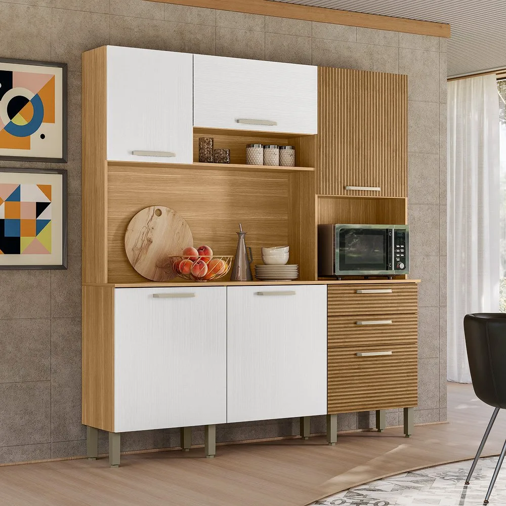 Kit Cozinha Ferrara Plus 1,80 m Freijó/Supremo/Ripado Freijó – KIT’S PARANÁ