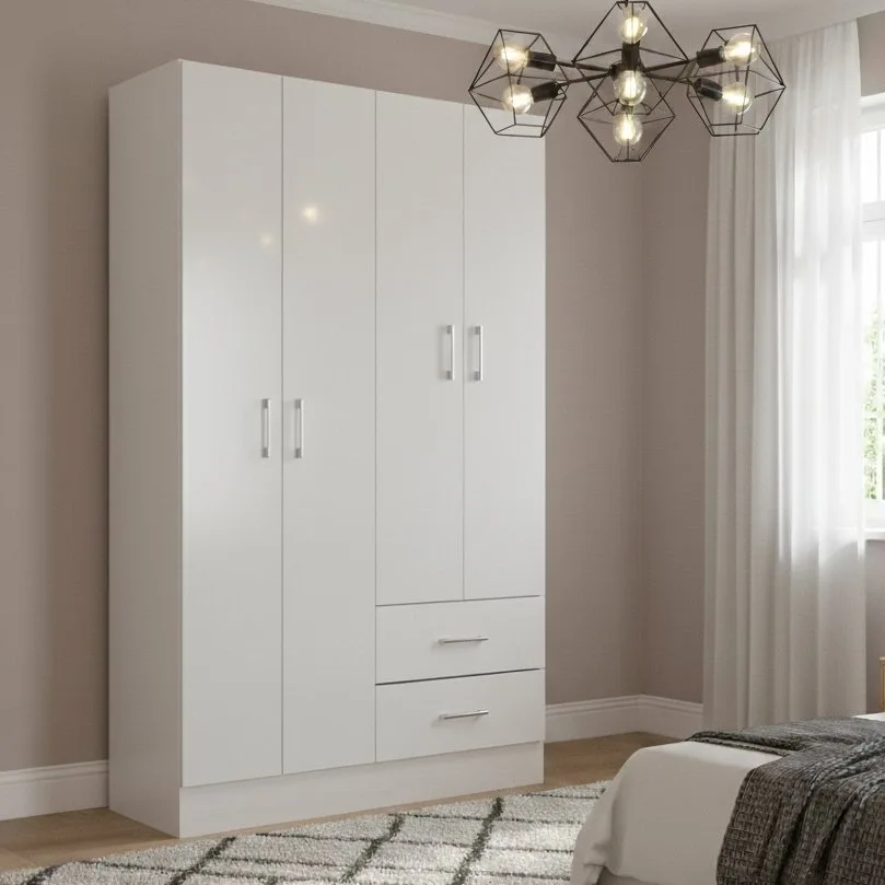 Guarda-Roupa 4 Portas Panamá 4002 0,90 m Branco – FELLICCI