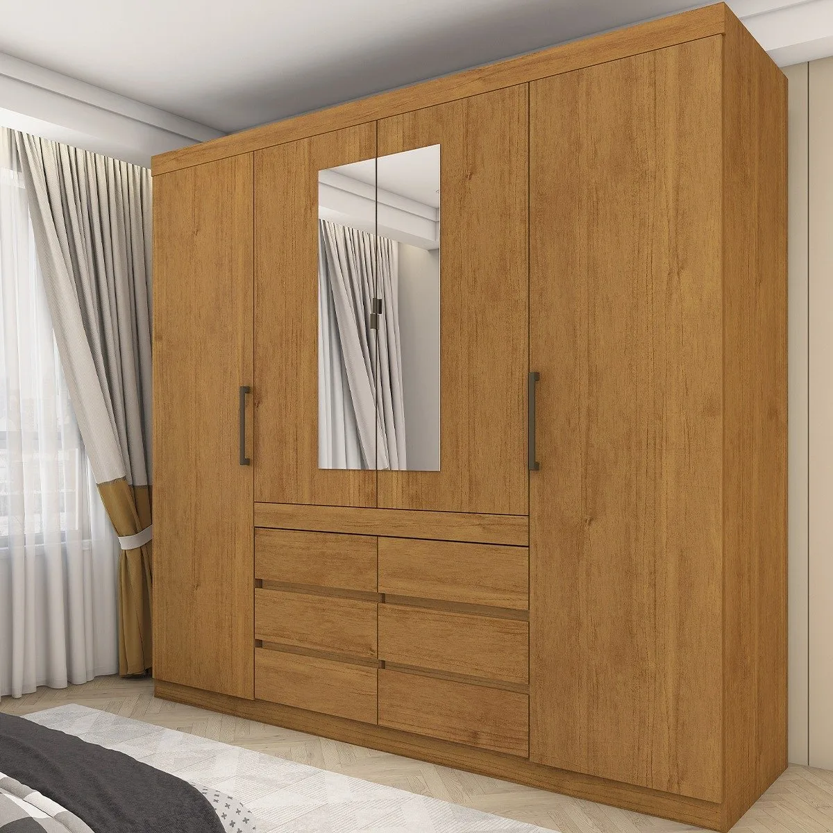 Guarda-Roupa 4 Portas Imperio 2,00 m Cinamomo – CARIOCA MOVEIS
