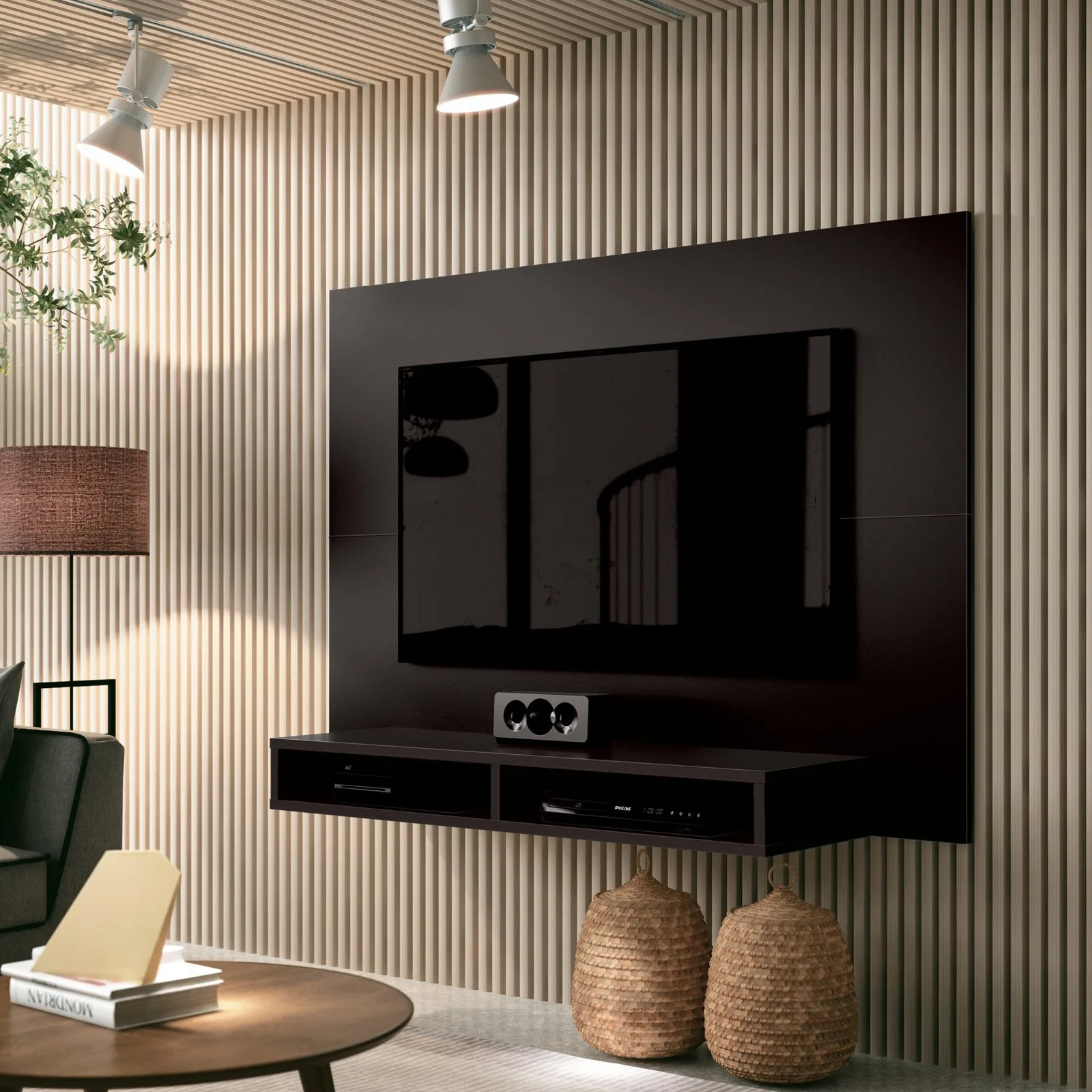 Painel até 43″ Fox New Preto – EDN MÓVEIS