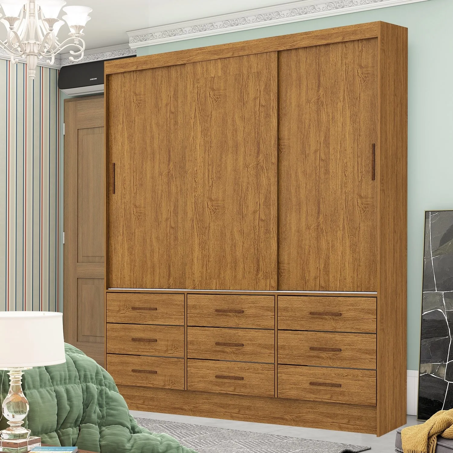 Guarda-Roupa 3 Portas Sevilha (Sem espelho) 1,62 m Cinamomo – CARIOCA MÓVEIS