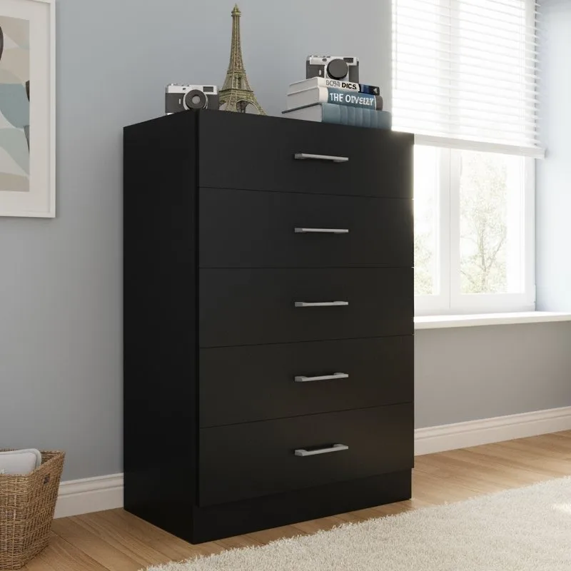 Cômoda 5 Gavetas Aruba Preto – FELLICCI
