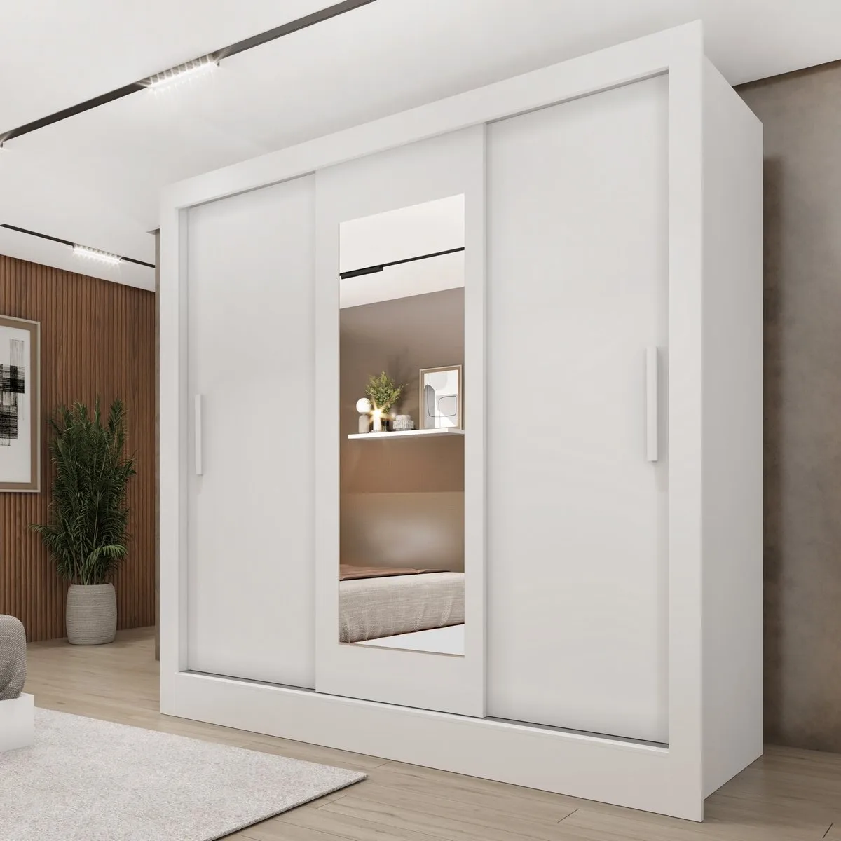 Guarda-Roupa 3 Portas Valência/Turia 1,90 m Branco Neve – TCIL