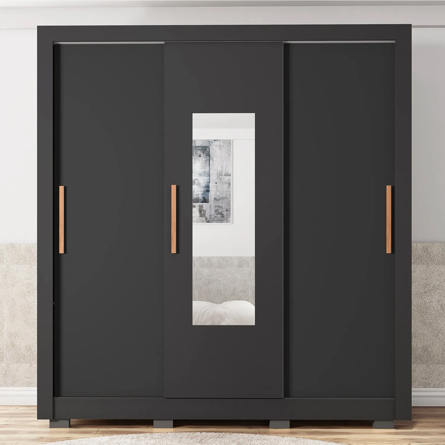 Guarda-Roupa 3 Portas Chile 1,914 m Preto – CAEMMUN MOVELARIA