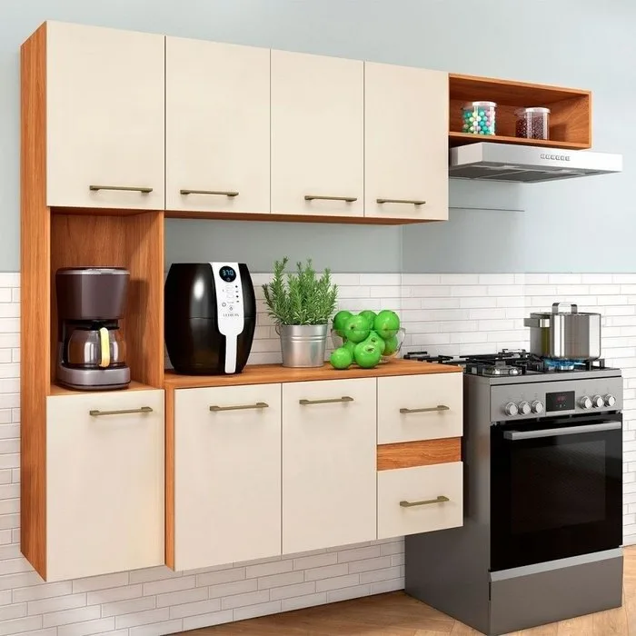 Cozinha Suspensa Mila CM16 1,80 m Cinamomo/Off White – FELLICCI