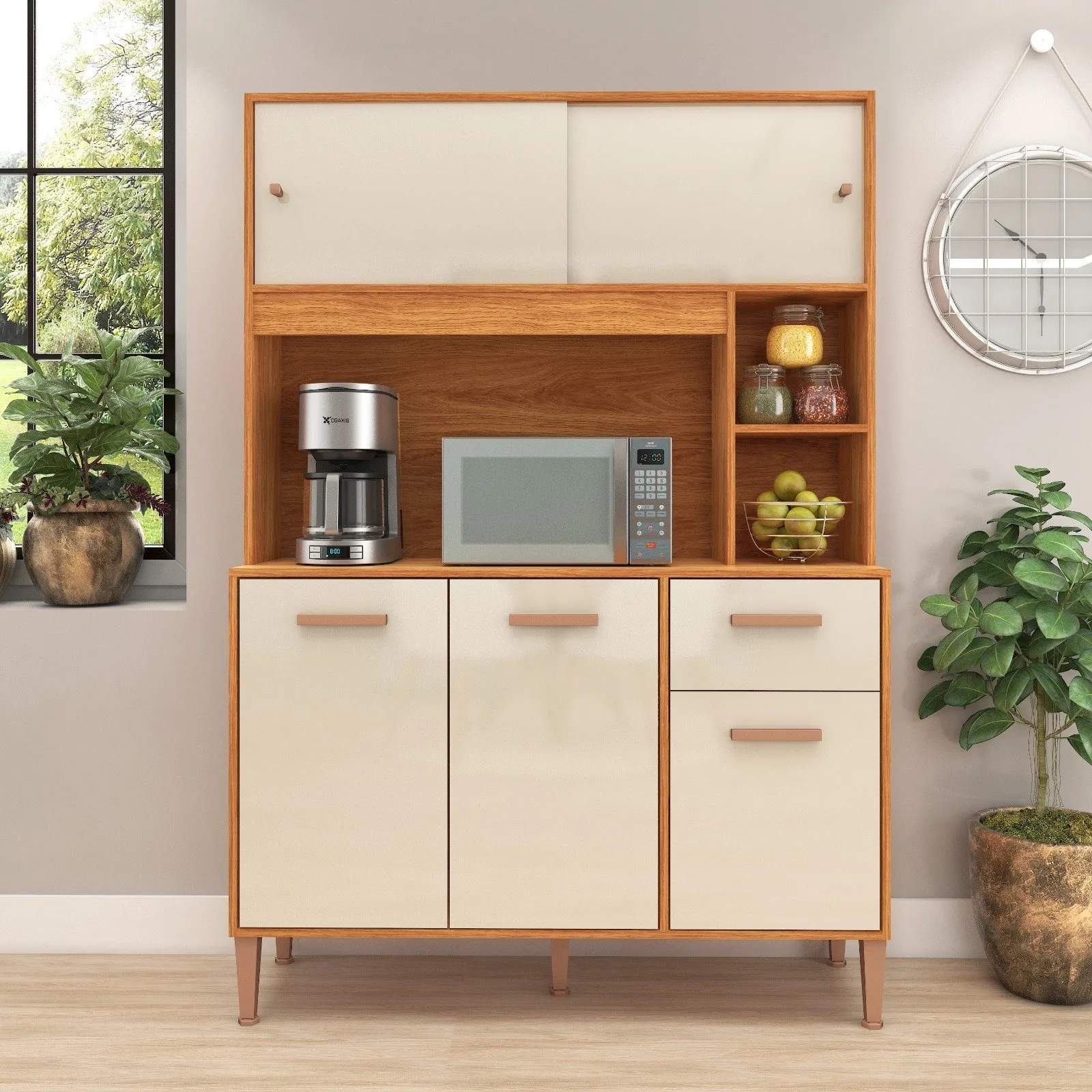 Kit Cozinha Pérola C212 1,20 m Cinamomo/Off White – FELLICCI