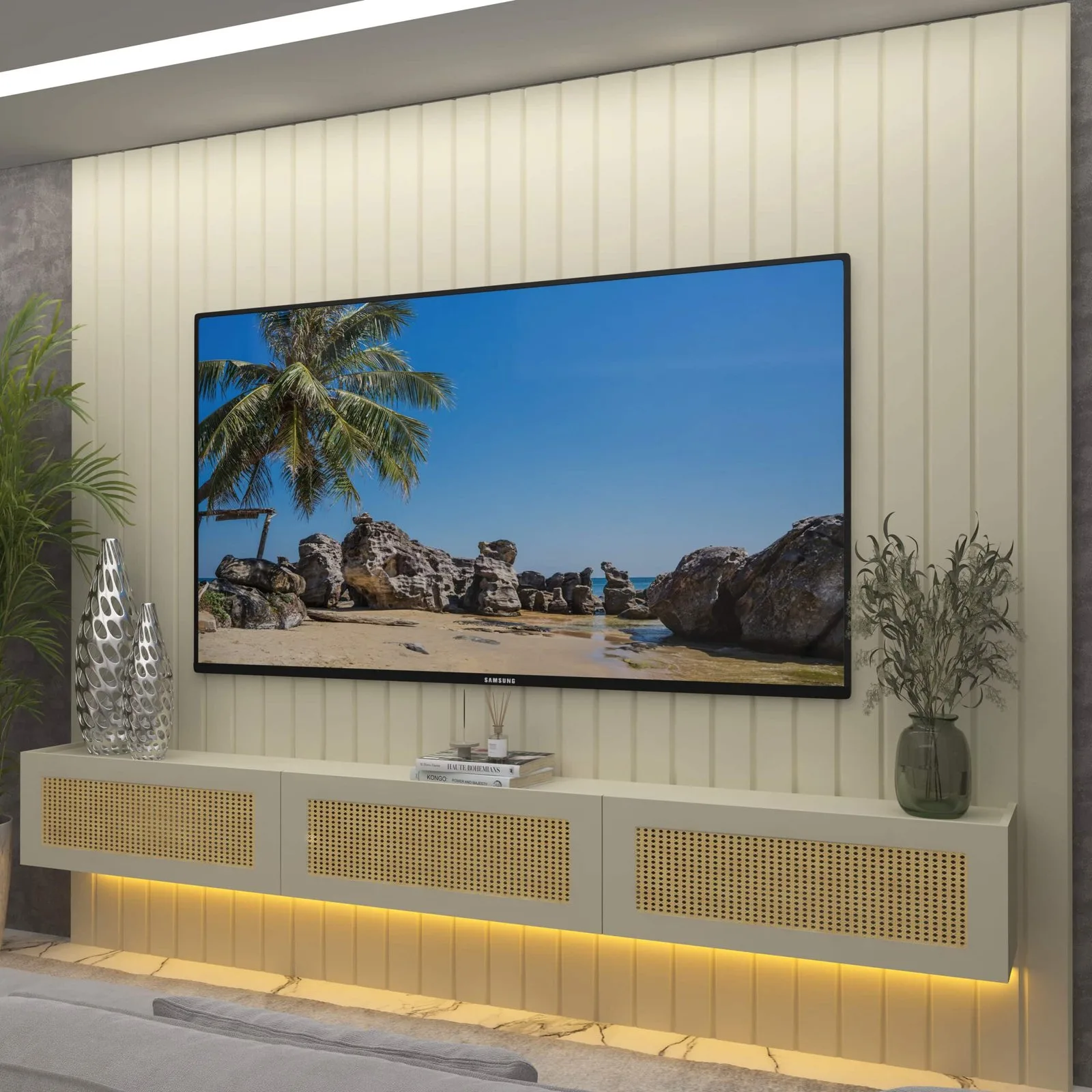 Home Suspenso até 85″ Majestade 230 Off White com Nicho Native Off White – GELIUS