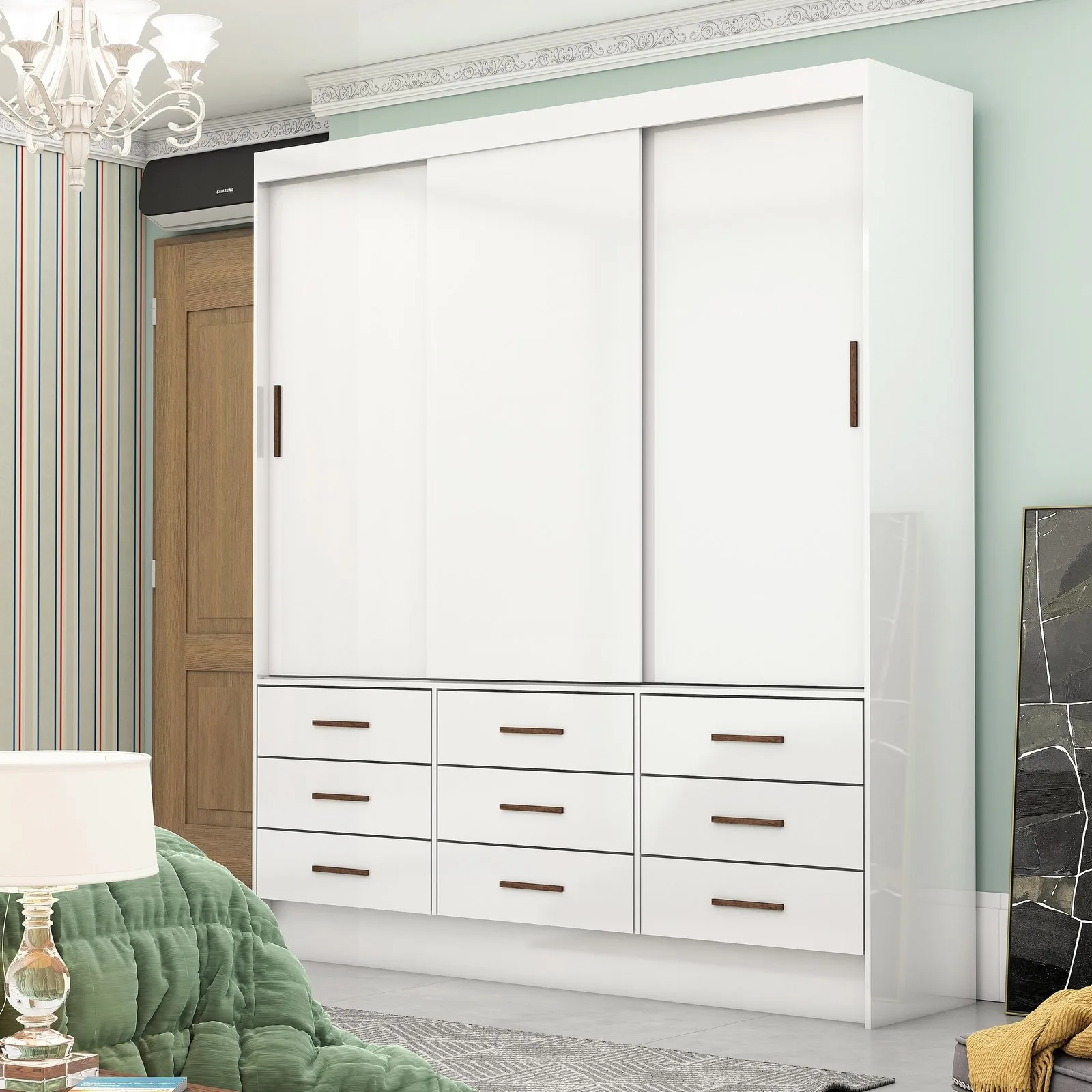 Guarda-Roupa 3 Portas Sevilha (Sem espelho) 1,62 m Branco – CARIOCA MOVEIS