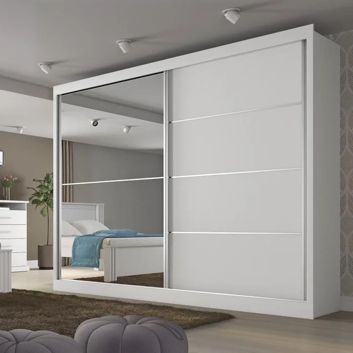 Guarda-Roupa 2 Portas Verona 2,02 m Branco Acetinado – MÓVEIS EUROPA